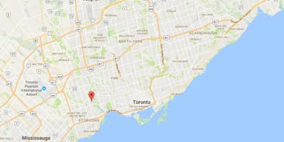 地図The Kingsway地区はトロント