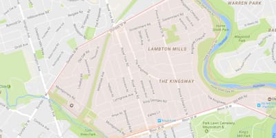地図The Kingsway近隣のトロント