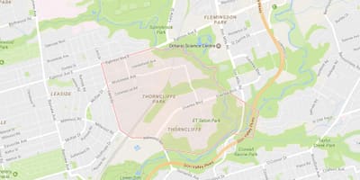 地図Thorncliffe公園近隣のトロント