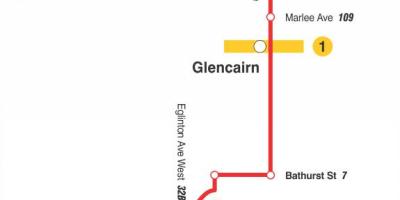 地図TTC14Glencairnバス路線のトロント