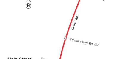 地図TTC23Dawesバス路線のトロント