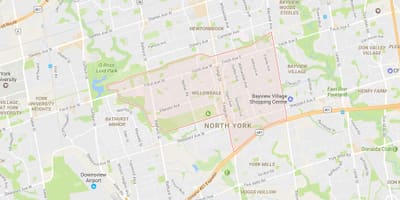 地図Willowdale近隣のトロント