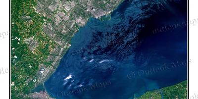 地図のトロント湖オンタリオ州の衛星