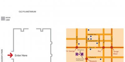 地図のロイヤルオンタリオ博物館駐車場